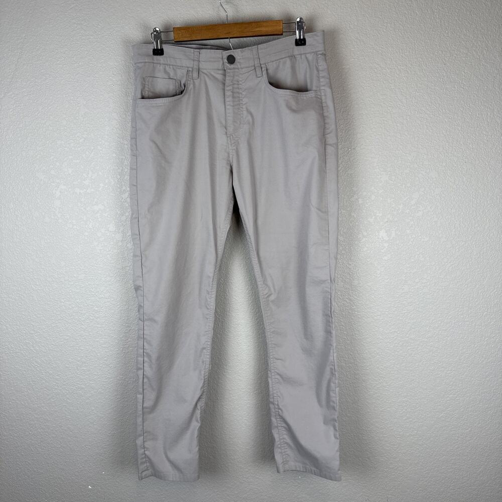 Faherty Mens Movement 5 Pocket Pants Size 31 x 28 Fossil Gray Organic Cotton